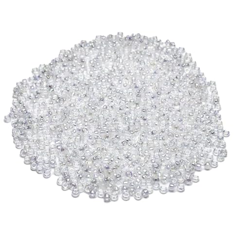 GLRXMX 2100Pcs Glass Beads 2mm Round Seed Beads for Jewelry Making - color: transparent