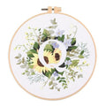 IUHUI Embroidery Kit for Beginners Adults - 26 Floral Letters Easy Patterns, DIY Hand Stitching Embroidery Set with Hoop (Flower and Grass Letter Q) - color: Flower and Grass Letter Q