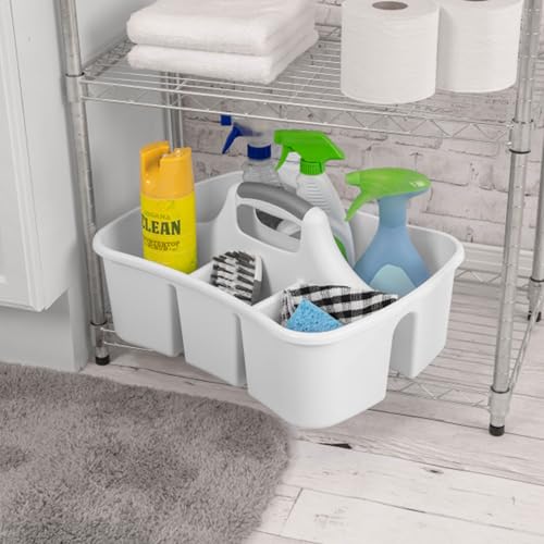 Sterilite Divided Ultra Caddy Storage Organizer for Bathroom, White, 4-Pack - size: 6 Pack