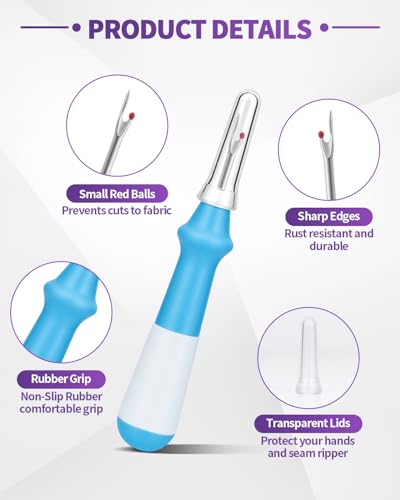 Needle and Thread Seam Ripper, Rippers for Sewing and Thread (Navy Blue) - color: Navy Blue