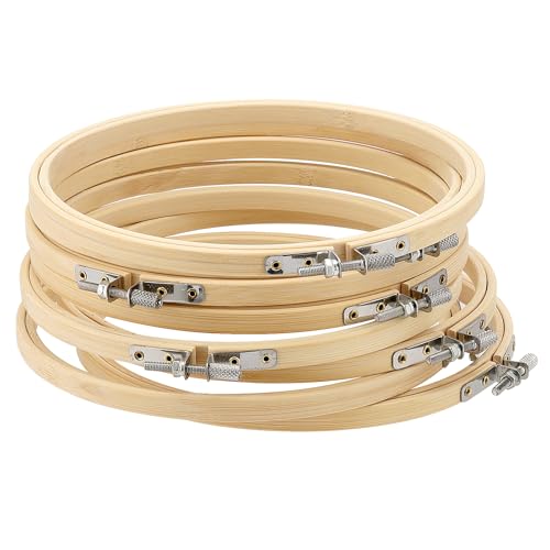 SEHOI 25 Pieces 4 Inch Bamboo Embroidery Hoops, Wooden Round Adjustable Bamboo Circle Cross Stitch Hoop Rings for Art Craft Handy Sewing - size: 4 Inch