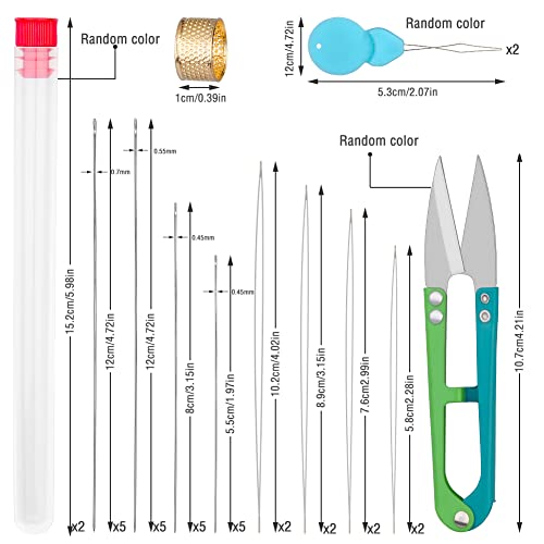 UOOU 28 Pcs Beading Needles, 4 Sizes Beading Needles for Seed Beads - color: White-28 Pcs