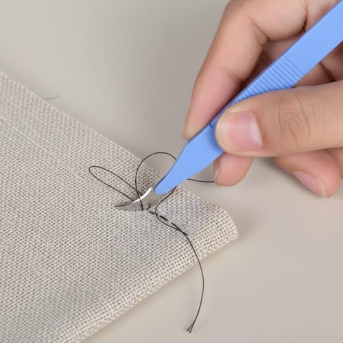 Seam Ripper, 10 Pieces Blue Stitch Remover Tool Thread Cutter Razor Tool Anti-Slip Seam Rippers with Protective Case and Scale Ruler for Sewing Crafting Embroidery Picking Threads Opening Buttonholes