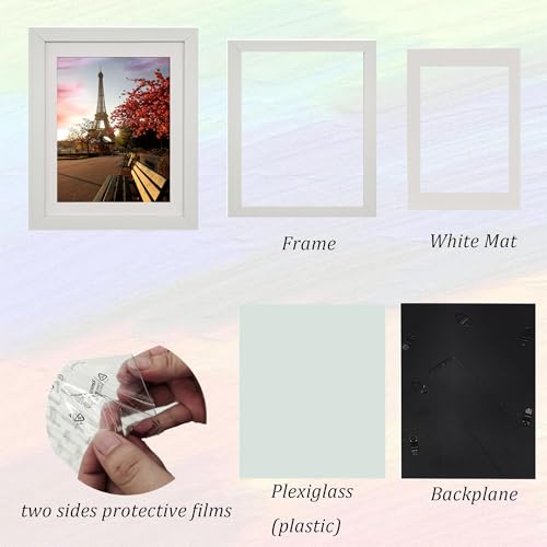 10x12 Photo Frame Gallery Picture frame with 8x10 mat,Freestanding and Wall Mountable,White - color: White, size: 10x12