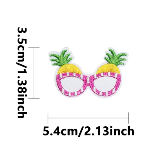 Cartoon Summer Seaside Sun Coconut Hat Embroidery Hot Melt Adhesive Clothes Bag Iron On Hand Sewing Patch (2 Glasses Patch) - style: 2 Glasses Patch