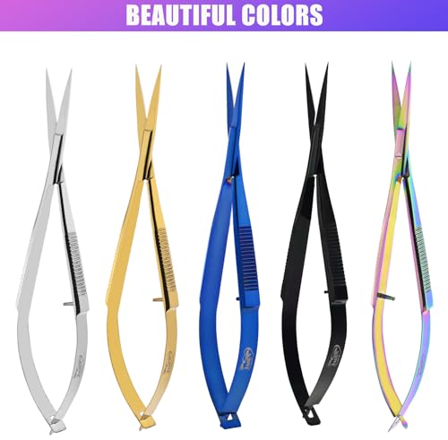 Cross Edge 5 Inch Straight Tip Spring Scissors, Gold - color: Cec-ss-02