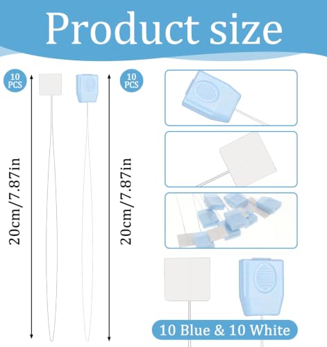 12 PCS Punch Needle Threaders, 7.87 Inch Long Needle Threader for Embroidery Floss, Easy Threading for Punch Needles Tool, Yarn & Cross Stitch Sewing Accessories (Green & White)