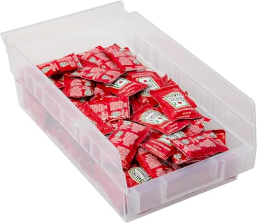 Akro-Mils 30130 Heavy Duty Plastic Shelf Bins, 12"x 6.5"x 4", Clear, 12-Pk - color: Clear