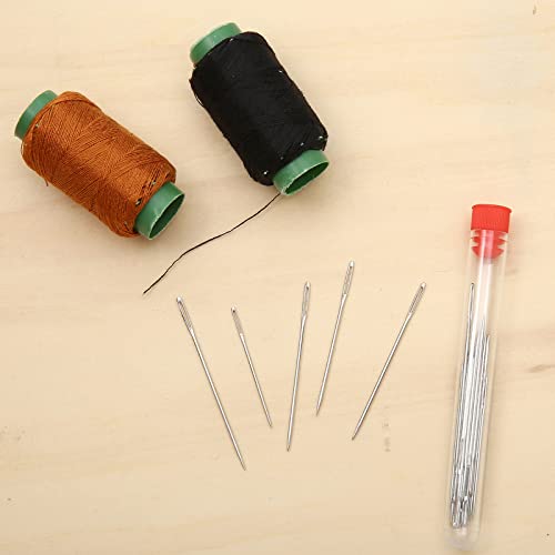 Tevkmuzz Large Eye Sewing Needles,21 PCS Hand Sewing Needles,Embroidery Thread Needle, Handmade Yarn Knitting Needles Leather Needle
