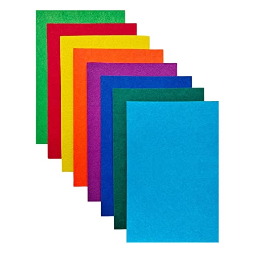 Jtnohx Stiff Felt, 2mm Thick Felt Sheets for Crafts, 8"x12" Hard Felt Fabric Squares 8Pcs for DIY Projects (Rainbow Color Series) - color: Rainbow Color Series