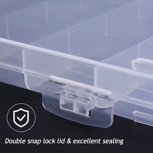 42 Grids Clear Plastic Beads Gems Organizer Box With Dividers