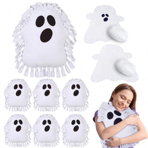 Weysat 6 Sets Halloween Ghost Tied Pillow Craft Kit, No Sew Pillows - style: Ghost