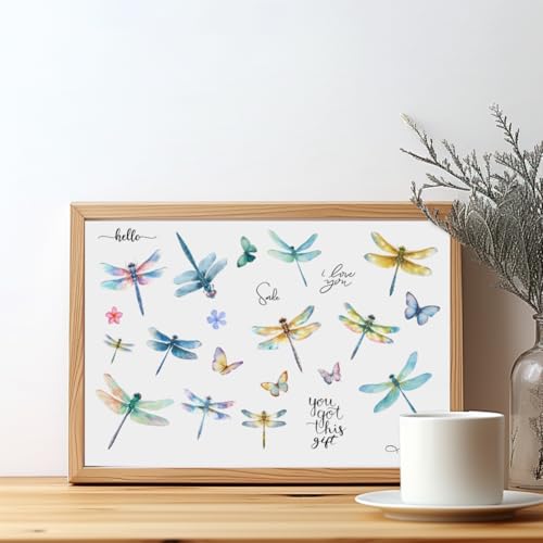 3 Sheet Dragonfly Rub on Transfers for Crafts and Furniture 6x12 - style: Dragonfly
