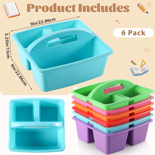 6 Pack Plastic Classroom Organizer Caddy with Handle, Classic - color: Classic