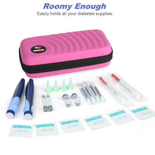 CDBXPRG Insulin Cooler Travel Case, 2 Ice Pack TSA Approved Pink - color: Pink