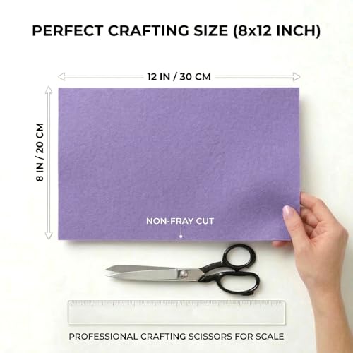 Lavender Felt Fabric Sheets Stiff 20 Pcs 8" X 12" 1mm Thick - color: Lavender