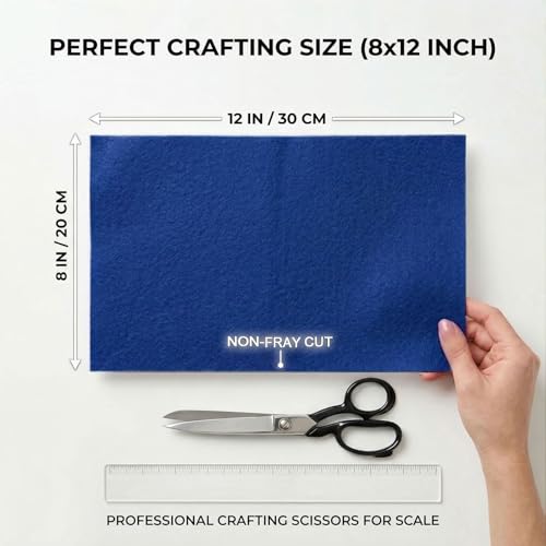 Dark Royal Blue Felt Fabric Sheets Stiff 20 Pcs 8" X 12" 1mm Thick - color: Dark Royal Blue