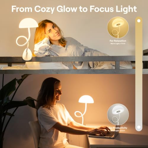 Smallish Shroommate Clip On Light for Dorm Room - 2.0 (Black) - color: Black Black