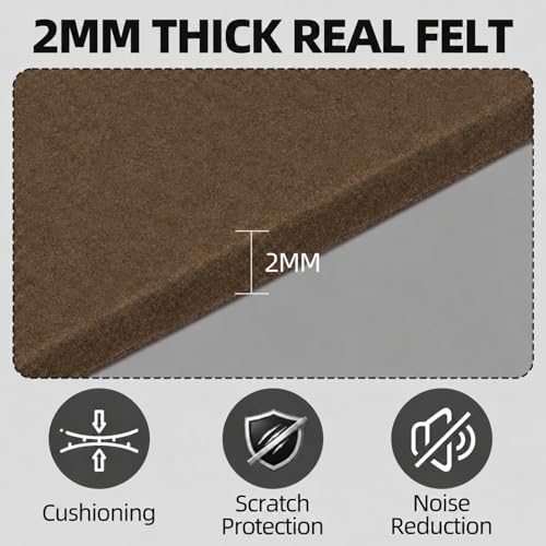 Self Adhesive Felt Sheets, 6PCS 13.4"x10.8" 2mm Thick Brown - color: Brown