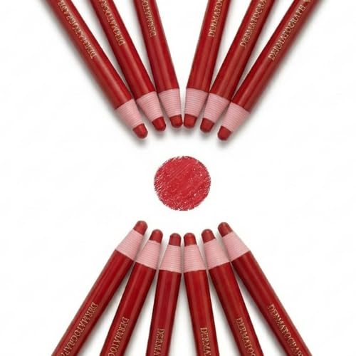 12-Pack 6color Grease Pencils Grease Pen China Markers for Glass Metal Wood - color: Red 12