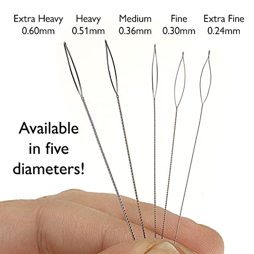 The Beadsmith Basic Elements Collapsible Eye Needles – 2.5 Inch Long – Flexible Twisted Wire – Large Eye, Easy to Thread – 4 Heavy Needles - size: Heavy - 2.5" Long - 4 Needles