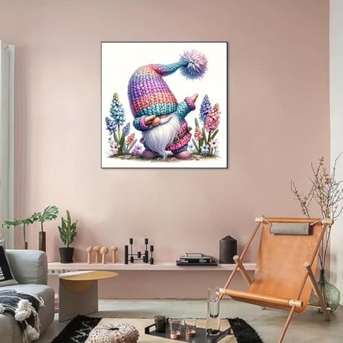 Lzyueyuan Gnome Stamped Cross Stitch Kits for Adults Beginner, Cross Stitch Ornament Kits Counted Embroidery Needlepoint Kits Home Decor 13.8X13.8 inch - color: Cross Stitch-1029-1