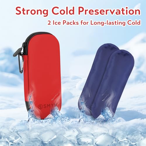 SMYV Insulin Cooler Travel Case with 2 TSA Approved Ice Packs, Red - color: Eva Red