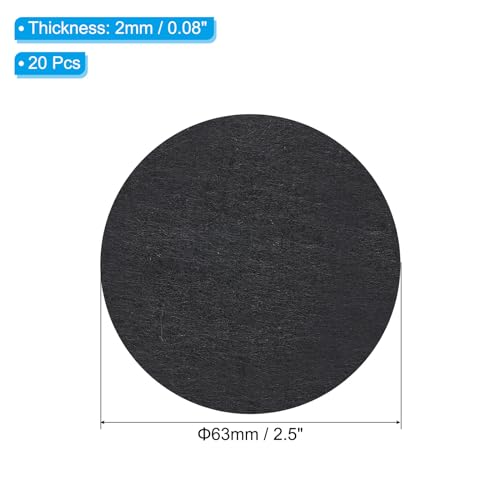 PATIKIL 2.5 Inch Diameter Lamp Base Felt, 20Pack 2mm Thickness Round Soft Adhesive Non-Slip Anti-Scratch Backed Felt for Lamp Furniture DIY Craft, Black - color: Black, size: 2.5 Inch