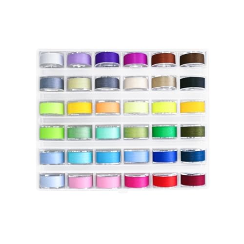 36 Pcs Bobbins and Sewing Threads with Bobbin Case - color: Multicolor