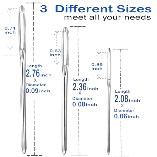 ORRDICE Large-Eye Blunt Needles, Stainless Steel Yarn Knitting Needles, Sewing Needles, Crafting Knitting Weaving Stringing Needles, Perfect for Finishing Off Crochet Projects(9 Pieces) - color: 9 PCS