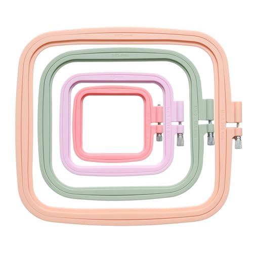 WINDAWNKE 3 Pack Square Embroidery Hoops 3 Sizes, 3", 4.3", 6.5"
