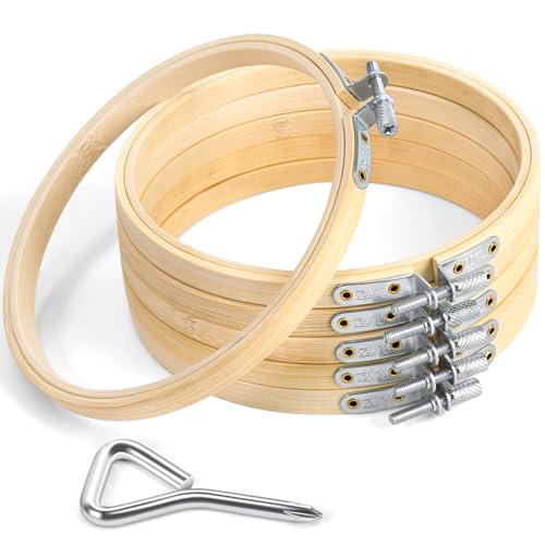 Caydo 6 Pieces 5 Inch Embroidery Hoop with Metal Screw - style: 5 INCH