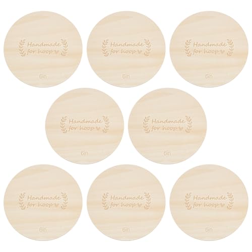 BENECREAT 8 Pack Wooden Embroidery Backing Discs,5.91inch Wooden Backs for Finishing Embroidery Hoops, Crossing Stitch Hoop for DIY Needlework Projects Sewing Craft - size: 150mm