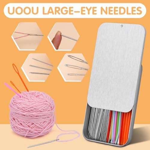 UOOU 68 Pcs Yarn Needle Large Eye, 8 Sizes Blunt Tapestry Needles