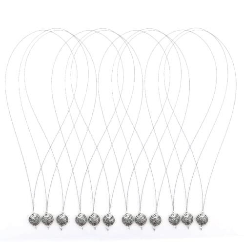 Hair Extension Nano Rings Threader Loop Hook Pulling Needle Tool 3pcs Micro Beads Links Feather Hair Extensions Threading Tool (12Pcs Threading Tool), Silver, 24cm