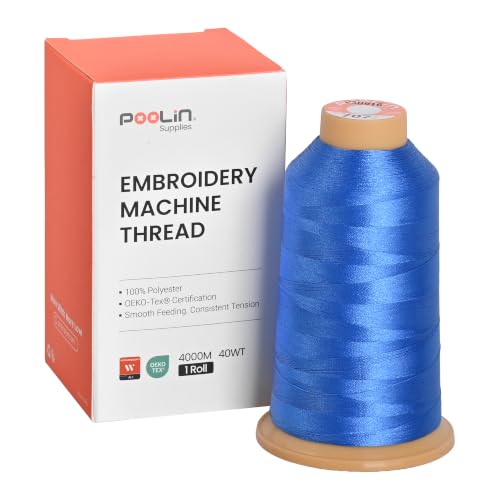 Poolin Polyester Machine Embroidery Thread 4000M 40WT Cornflower Blue 0707 - color: Cornflower Blue 0707