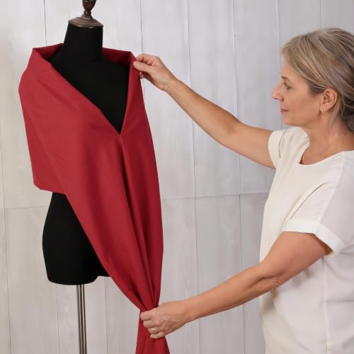 Q&J Fabric Co. 100% Cotton Fabric by The Yard 60'' Wide x 5 Yards,Broadcloth Muslin Fabric Nearly Medium Weight for DIY Sewing Apparel Cloth,Quilting,Soft Embroidery Cloth,Garments (Red) - color: Red, size: 5 Yards