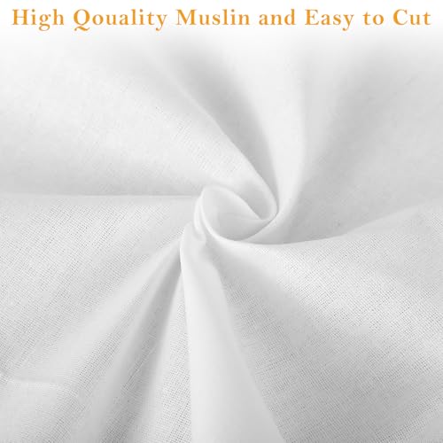 100% White Cotton Fabric 3 Yards 59 Inches Wide Cotton Quilting Fabric by The Yard, Soft Embroidery Muslin Fabrics for Sewing Material Apparel Cloth - color: White, size: 3 Yards