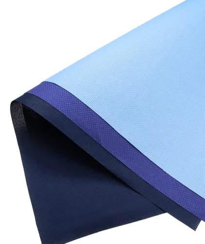KCS 3 pc of 15" x 18"(38cmx45cm) 16 Count Cross Stitch Cotton Aida Cloth Needlework Rolled Fabric Box,16CT,Light Blue+Royal Blue+Navy Blue - color: Light Blue+royal Blue+navy Blue, size: 16CT