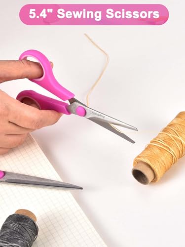 Craft Scissors Set of 4, Scissors All Purpose, Sharp Blades, Ergonomic Semi-Soft Rubber Grip, Suitable for Office, Home, School, Sewing, Fabric, Art Craft Supplies, 9.6", 8.5", 6.4", 5.5" - size: 9.6", 8.5", 6.4", 5.5"(4-Piece Set)
