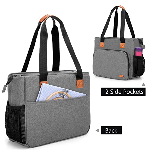 LUXJA Embroidery Project Carrying Bag, Gray - color: Gray
