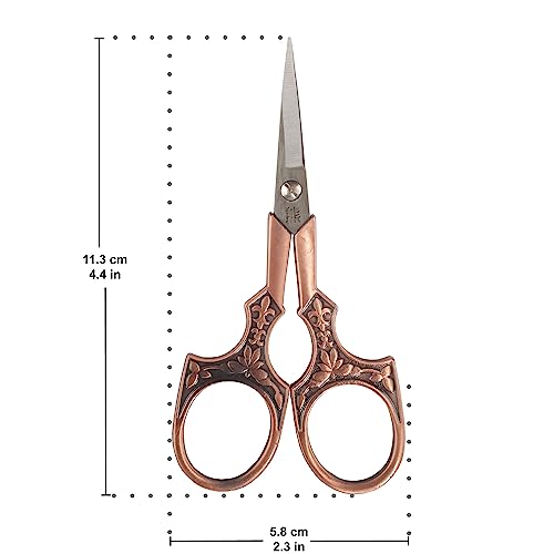 JubileeYarn Antique Style Heirloom Embroidery Craft Scissors - Copper - 3 Scissors - color: Antique Heirloom - Copper, size: 3 Scissors