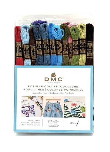 DMC 117F25-PC36 Embroidery Popular Colors Floss Pack, Colors may vary, 8.7-Yard, 36/Pack - color: Colors may vary, size: 8.7-Yards