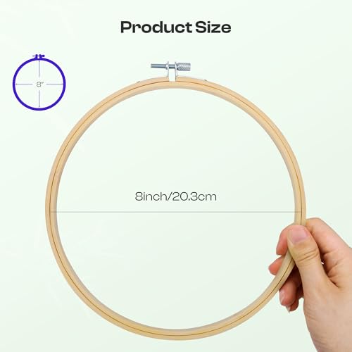 Caydo 6 Pieces 8 Inch Embroidery Hoop with Metal Screw - style: 8 INCH