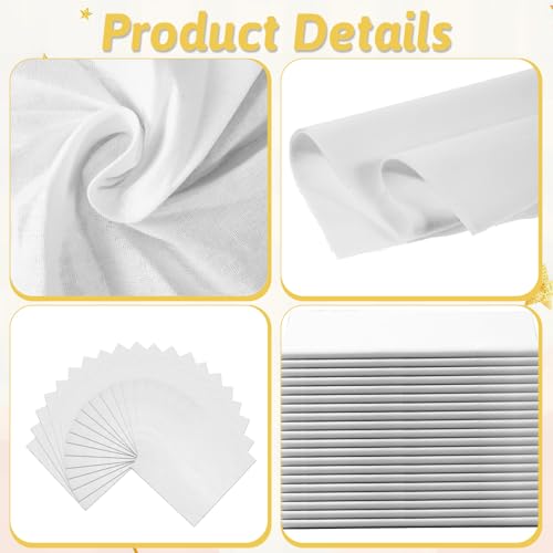 20 Pcs 10 x 10 Inch Cotton Fabric Bundle Squares Pre-Cut White Cotton Fabric Squares Solid Color Quilting Fabrics Bundles Cottons Embroidery Quilting Cloth for Sewing Making Quilts for Craft Lov