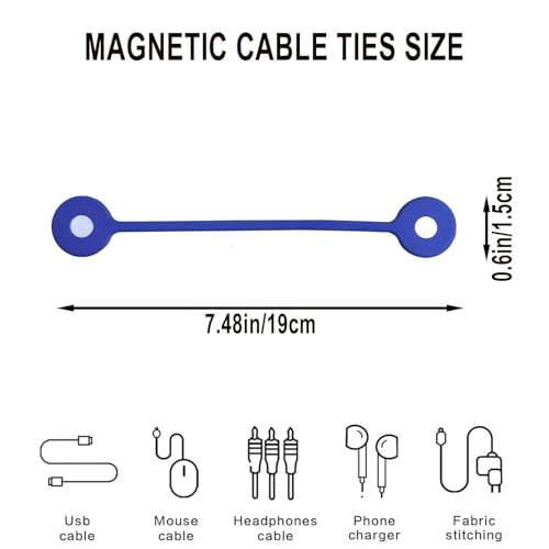 4 pcs Magnetic Needle Minders Silicone Magnetic Fabric Clips, Reusable Silicone Magnetic Cable Ties Twist Ties for Cross-Stitch Needle (Purple + Blue + Red + Yellow)