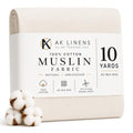 AK TRADING CO. 60" Wide Natural Muslin, 100% Cotton Fabric, Unbleached 10 Yards - size: 10 YARDS