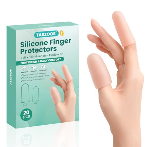 Gel Finger Cots & Finger Sleeves, 20 Pack Silicone Protectors, Nude - color: Nude