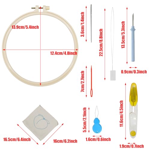 Allazone Punch Needle Coasters Kit, 6 Pattern Embroidery Punch Needle Kits, Punch Embroidery Kit, Fruit Pattern Coasters with Felt Yarns Hoop Tools for DIY Crafts - color: 6PCS Coasters
