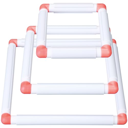 Janinka 3 Pcs Embroidery Hoop Cross Stitch Frames and Hoops, Red - color: Red